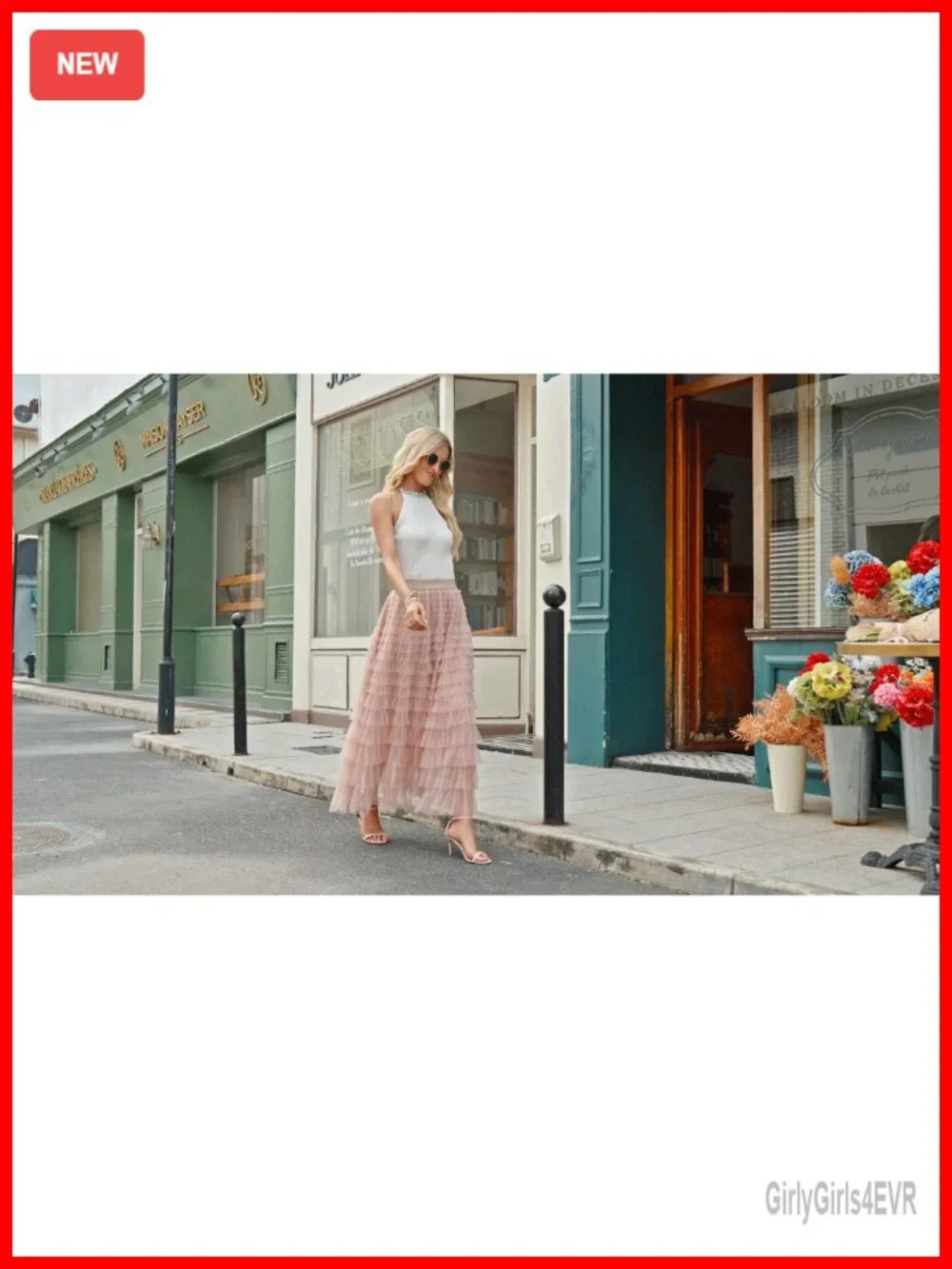 Women's Long Maxi Tiered Tulle Skirt A-Line Ruffle Layered Fairy Skirt